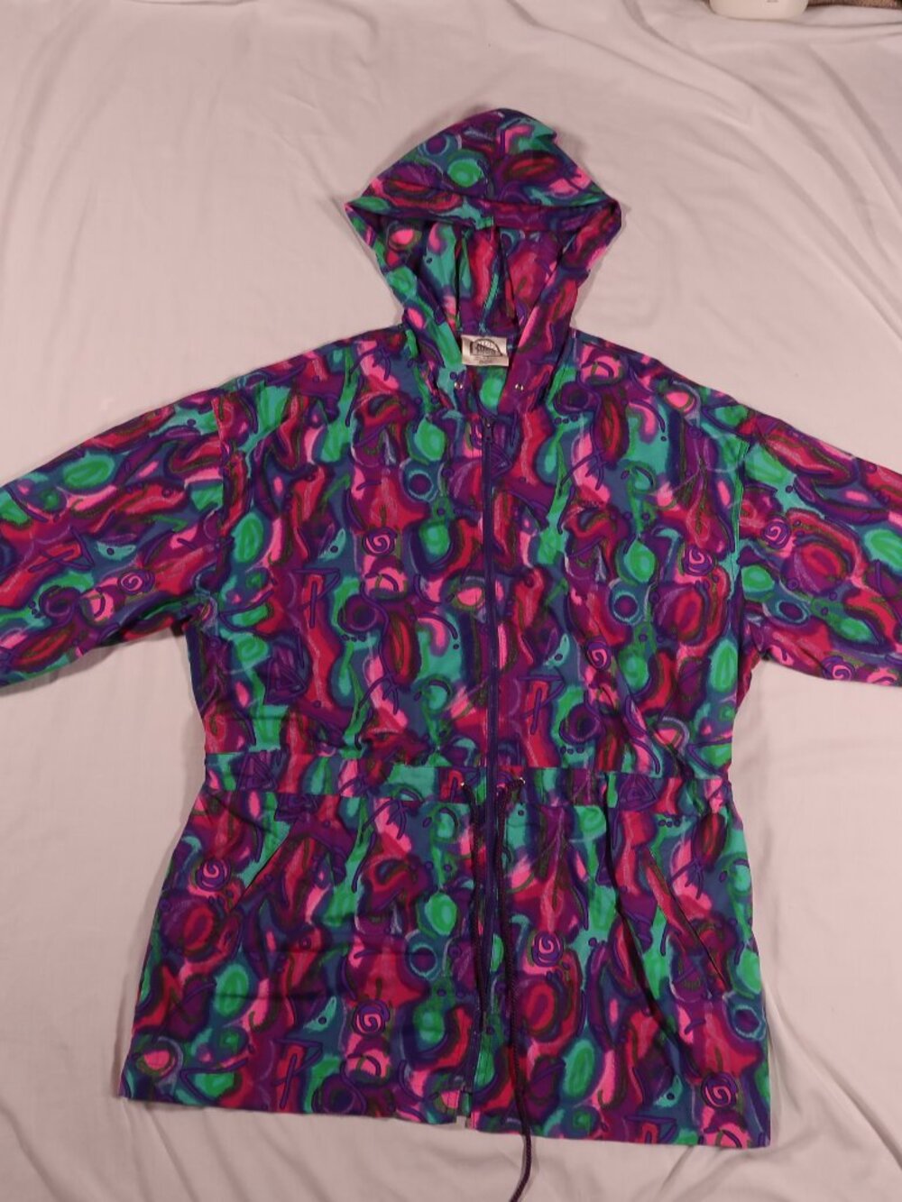 Speedo pink and purple Swirl Print Hooded Zip Jacket - Made in USA